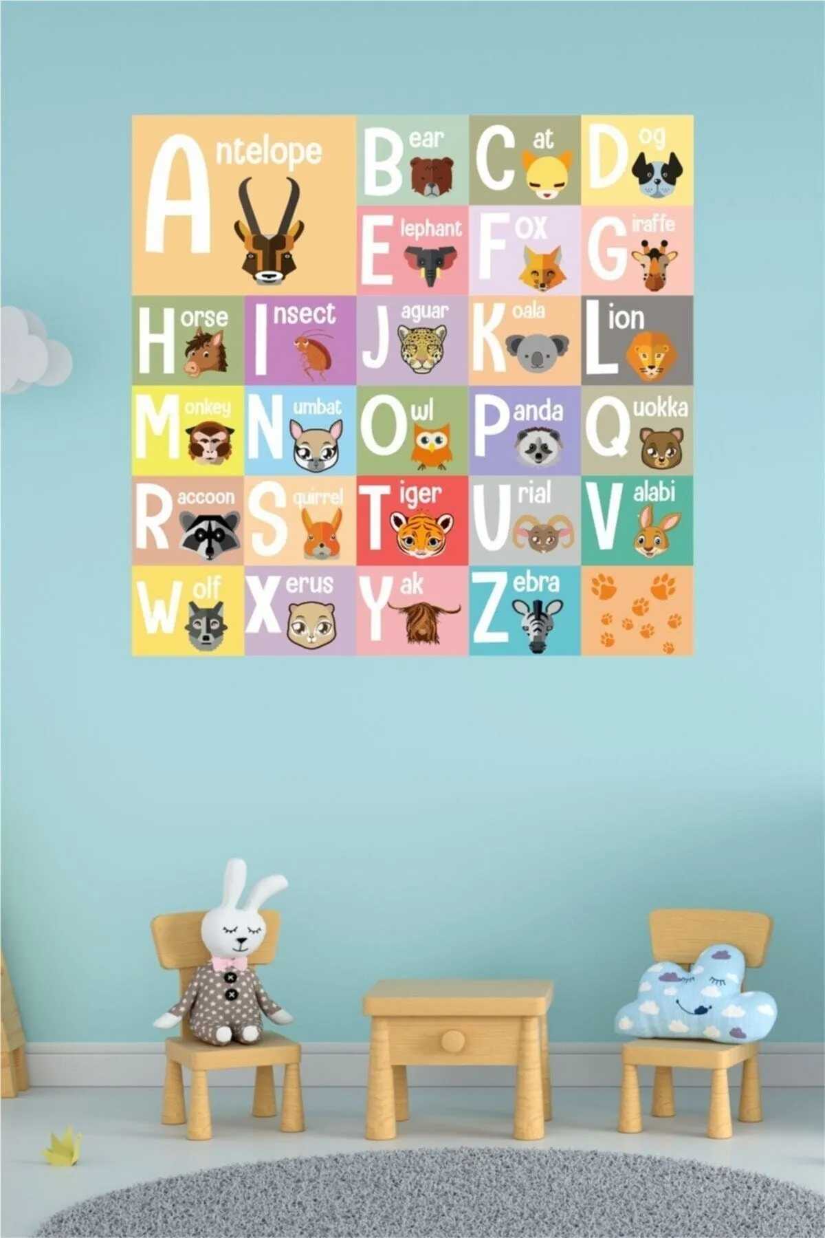 İngilizce Alfabe Çocuk Odası Duvar Sticker