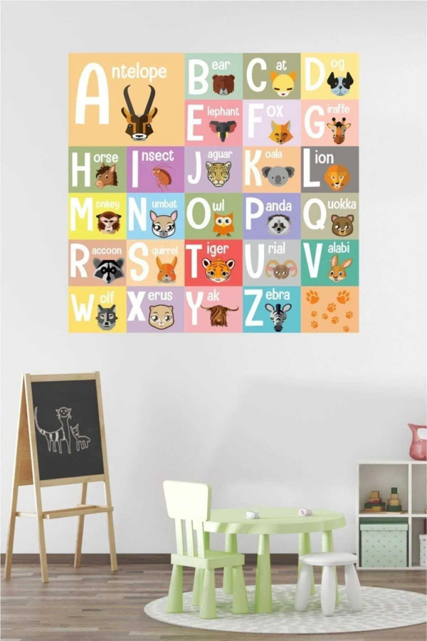İngilizce Alfabe Çocuk Odası Duvar Sticker İngilizce Alfabe Çocuk Odası Duvar Sticker