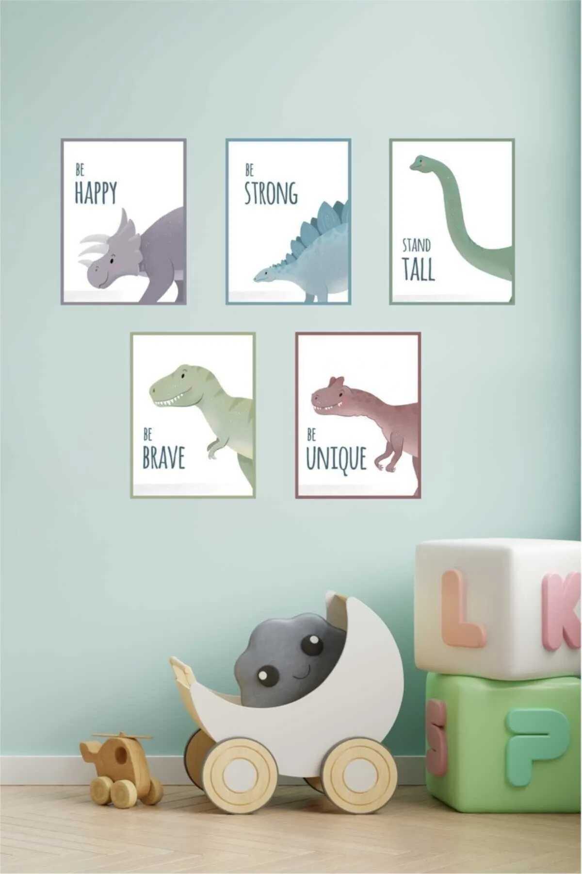 Dinazor Temalı  Yapışkanlı Poster Seti