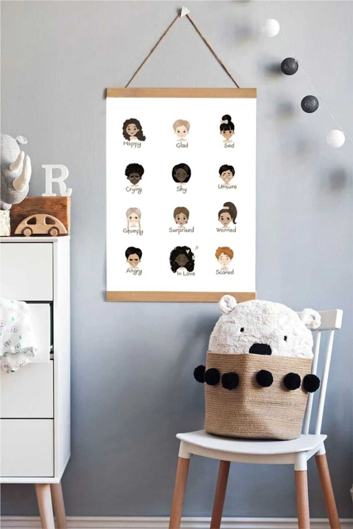 Duygular İpli Askılı Kanvas Poster