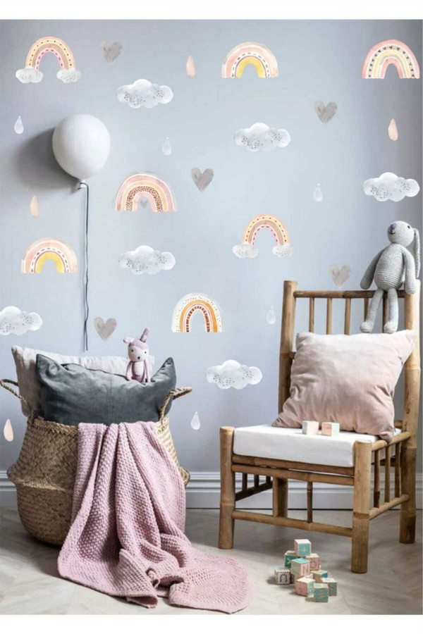 Gökkuşaklı Gökyüzü Seti Duvar Stickerı