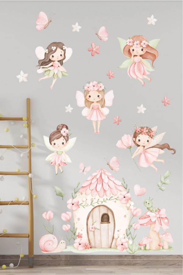 Peri Masalı Çocuk Odası Duvar Sticker Seti, Çocuk ve Bebek Odası Sticker