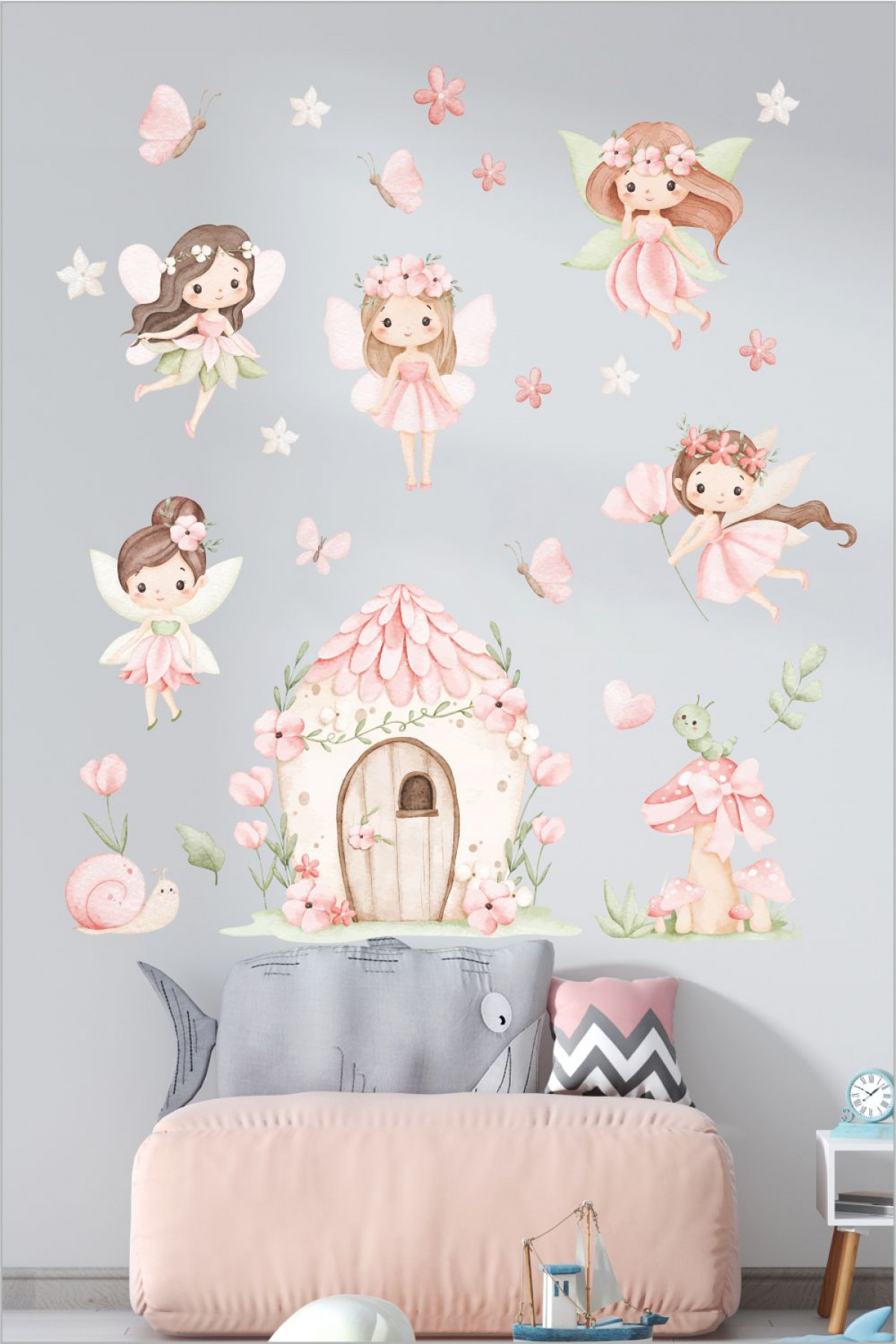 Peri Masalı Çocuk Odası Duvar Sticker Seti, Çocuk ve Bebek Odası Sticker