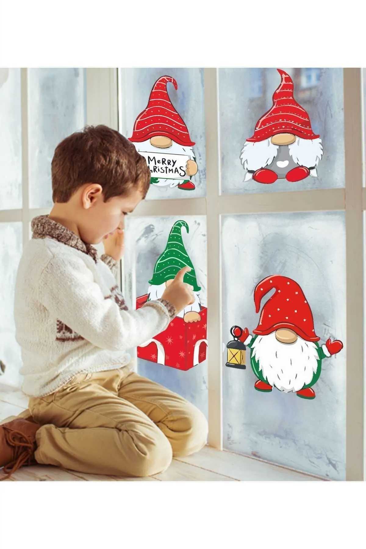 Yılbaşı Temalı Sevimli Cüceler Sticker