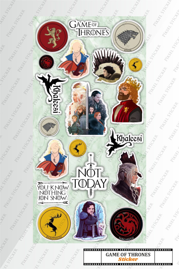 Game Of Thrones Temalı Ajanda Laptop Tablet Notebook Sticker Seti