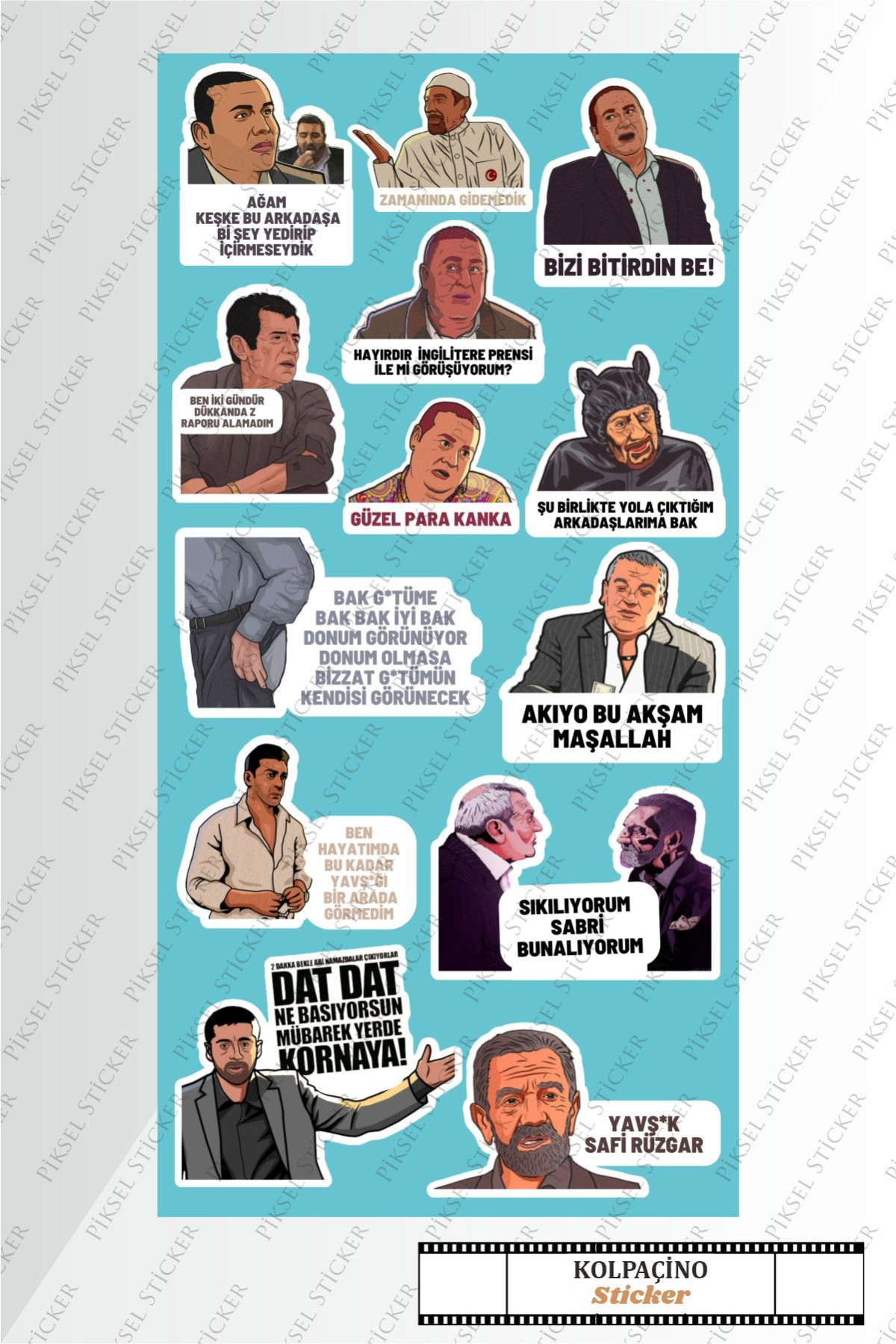 Kolpaçino Laptop Tablet Ajanda Telefon Sticker Seti