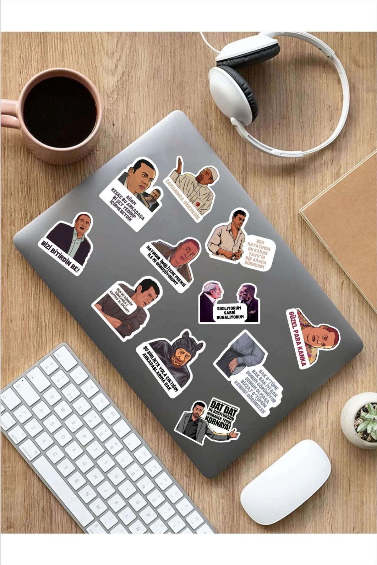 Kolpaçino Laptop Tablet Ajanda Telefon Sticker Seti