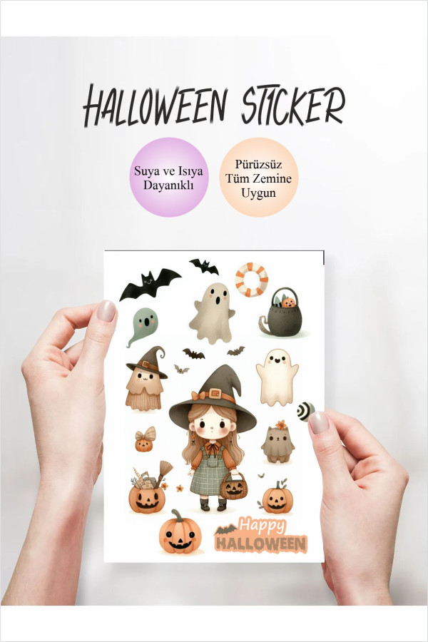 Halloween Bohem Tabaka Sticker - Girl Sticker Defter Etiket