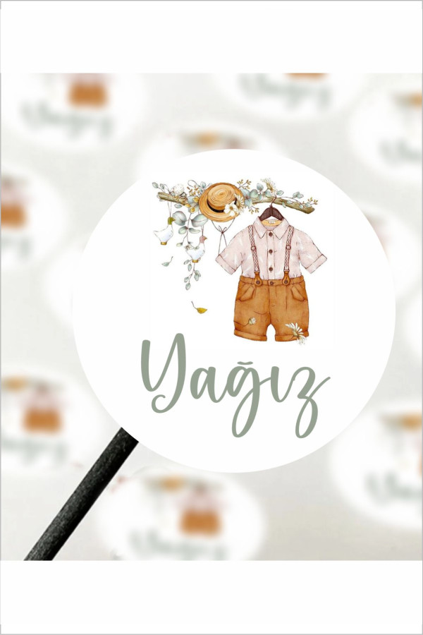 Boho Boy Temalı Bebek Etiketi- Doğum günü Etiketi 4x4 cm 96 Adet Boho Boy Temalı Bebek Etiketi- Doğum günü Etiketi 4x4 cm 96 Adet