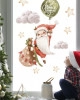 Balonlu Noel Baba Cam ve Duvar Sticker, Yeni yıl Sticker