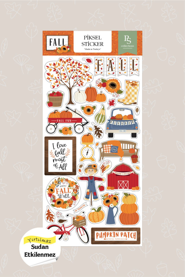 Sonbahar Etiketleri, Love Autumn Sticker