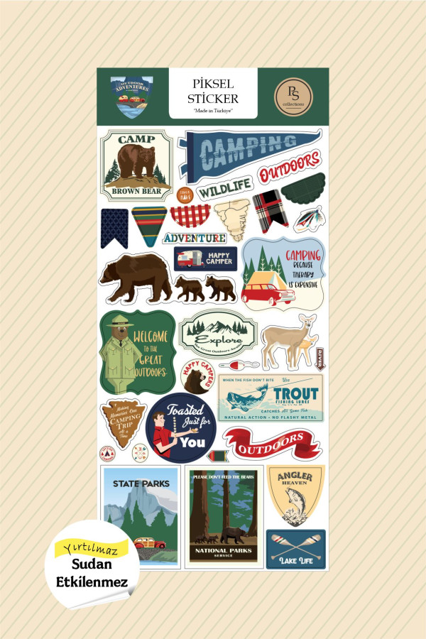Camping Trip Sticker, Kamp Gezisi Etiketi 1