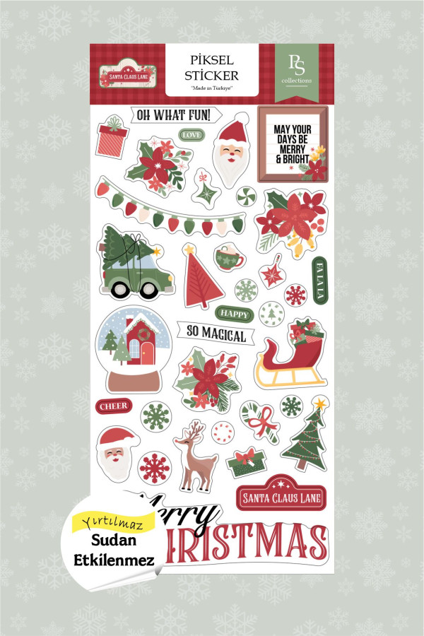 Yeni Yıl Etiketi, Santa Claus Lane Sticker