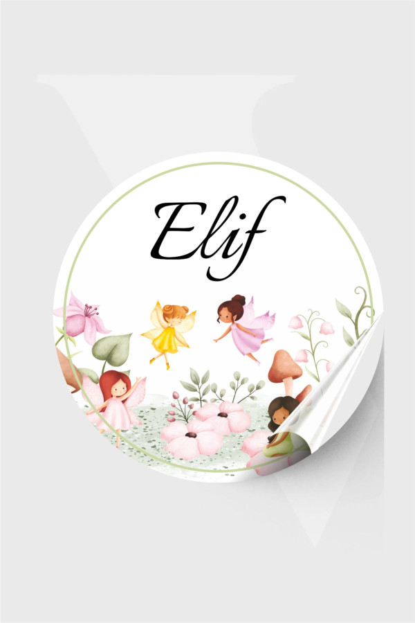 İsimli Bebek Etiketi- Doğum günü Etiketi 4x4 cm 96 Adet - Perili Tasarım