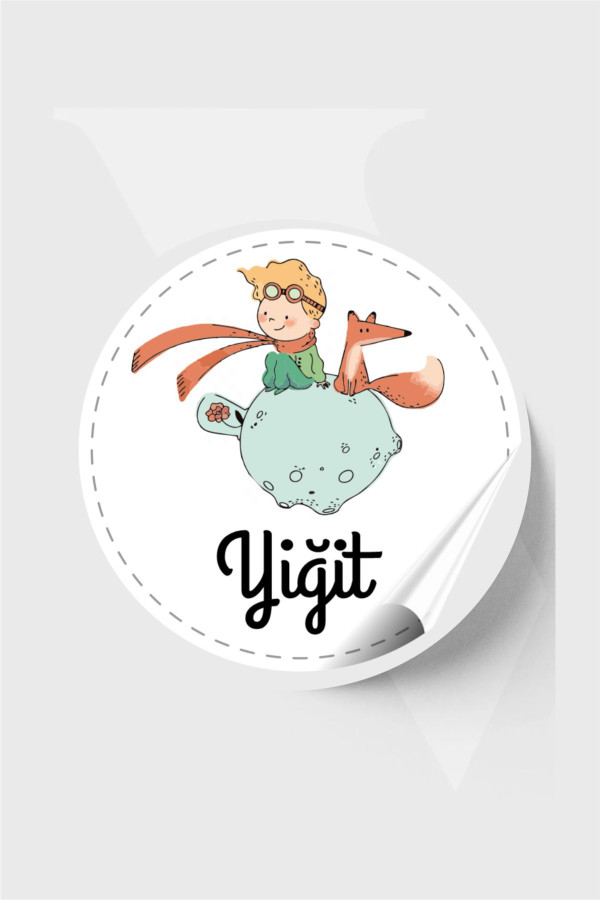 İsimli Bebek Etiketi- Doğum günü Etiketi 4x4 cm 96 Adet - The Little Prince