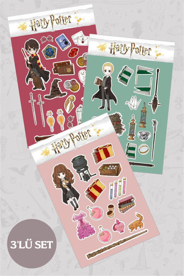 Harry Potter 3'lü Etiket Setler
