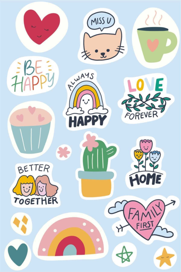 Mavi Telefon Tablet Stickerı Mavi Telefon Tablet Stickerı