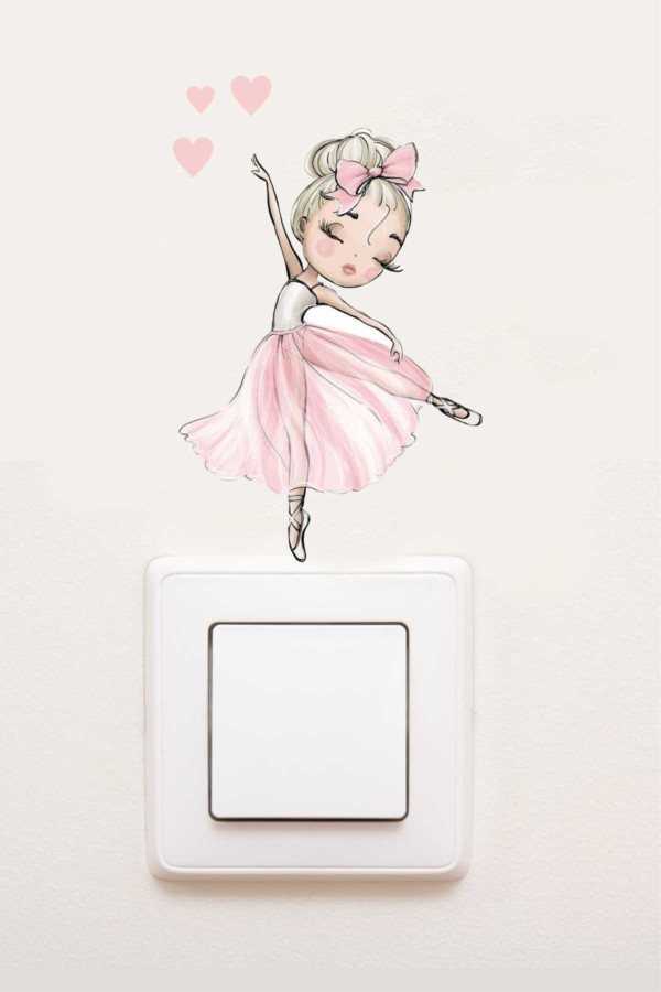 Balerin Çocuk Odası Priz Sticker