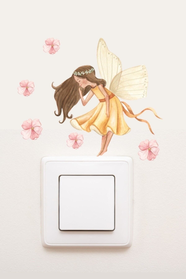 Çiçek Perisi Çocuk Odası  Priz Sticker