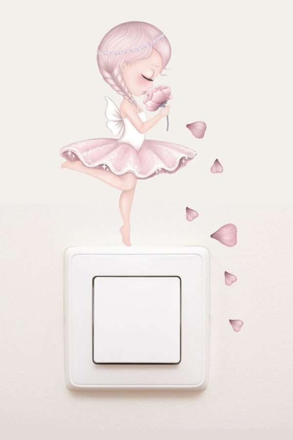 Pembe Sim Perisi Çocuk Odası Priz Sticker