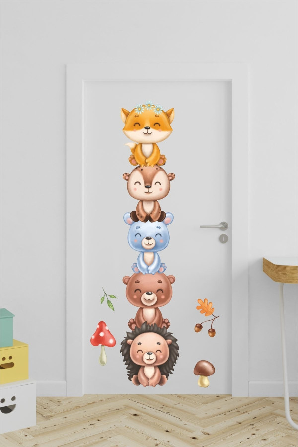 Sevimli Dostlar Kapı Sticker Sevimli Dostlar Kapı Sticker