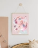 Çiçekli Bebek Askılı Kanvas Poster Tablo Duvar Dekoru
