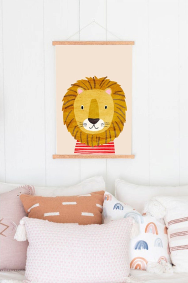 Aslan İpli Askılı Kanvas Poster Tablo Duvar Dekoru Aslan İpli Askılı Kanvas Poster Tablo Duvar Dekoru
