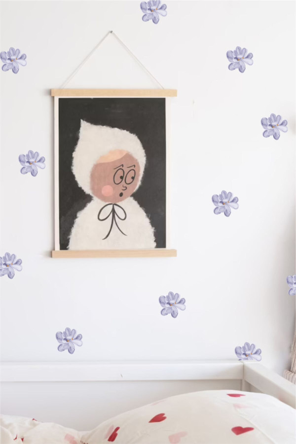 Mor Gül Dekoratif  Duvar Sticker Mor Gül Dekoratif  Duvar Sticker