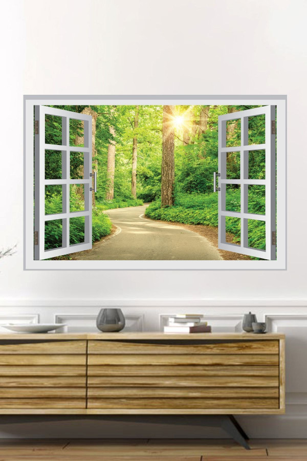 3 Boyutlu Manzara Orman Sticker