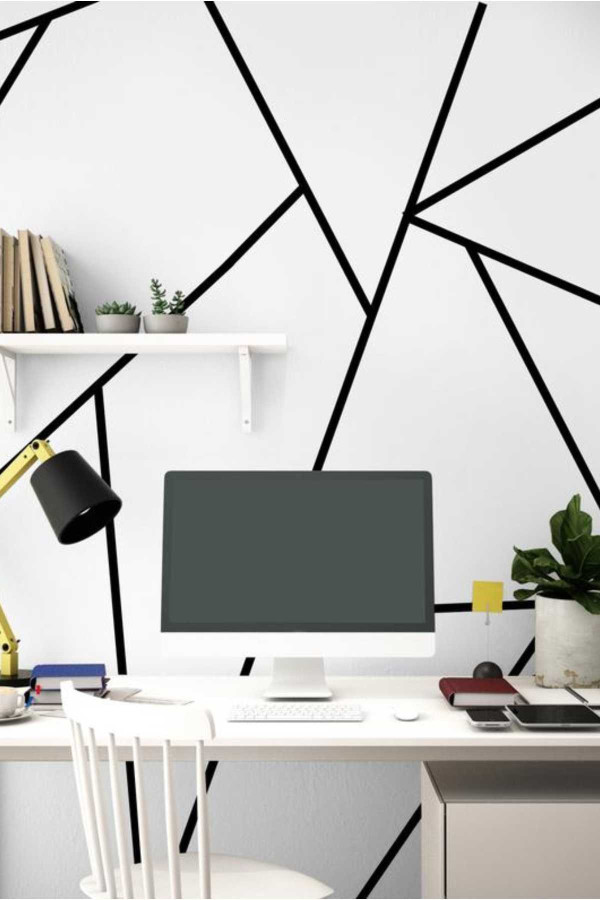 Mat Siyah Şerit Dekor Bandı Duvar Stickerı Mat Siyah Şerit Dekor Bandı Duvar Stickerı