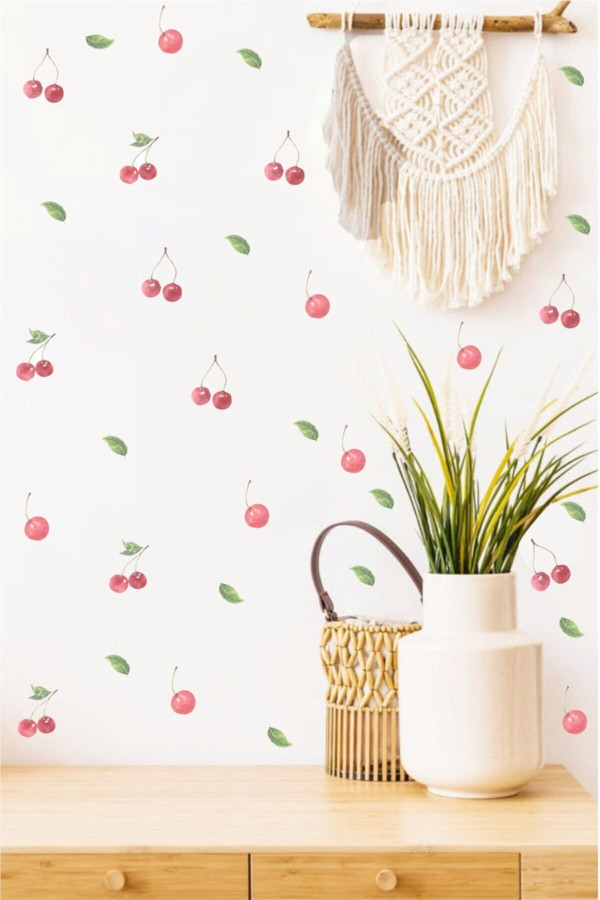 Watercolor Kiraz Duvar Sticker Watercolor Kiraz Duvar Sticker