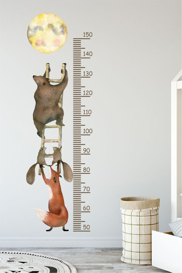 Merdiven Macerası Boy Ölçer Çocuk Odası Duvar Sticker Merdiven Macerası Boy Ölçer Çocuk Odası Duvar Sticker