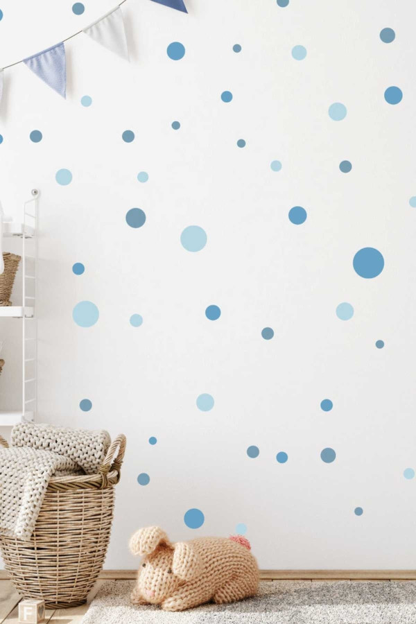 Mavi Noktalar Duvar Sticker Mavi Noktalar Duvar Sticker