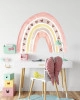 Kalpli Pastel Gökkuşağı Çocuk Odası Duvar Sticker