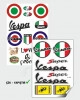 Vespa Sticker ve Etiket Seti – Araba/Motosiklet Uyumlu, Su Geçirmez 22 Adet Etiket