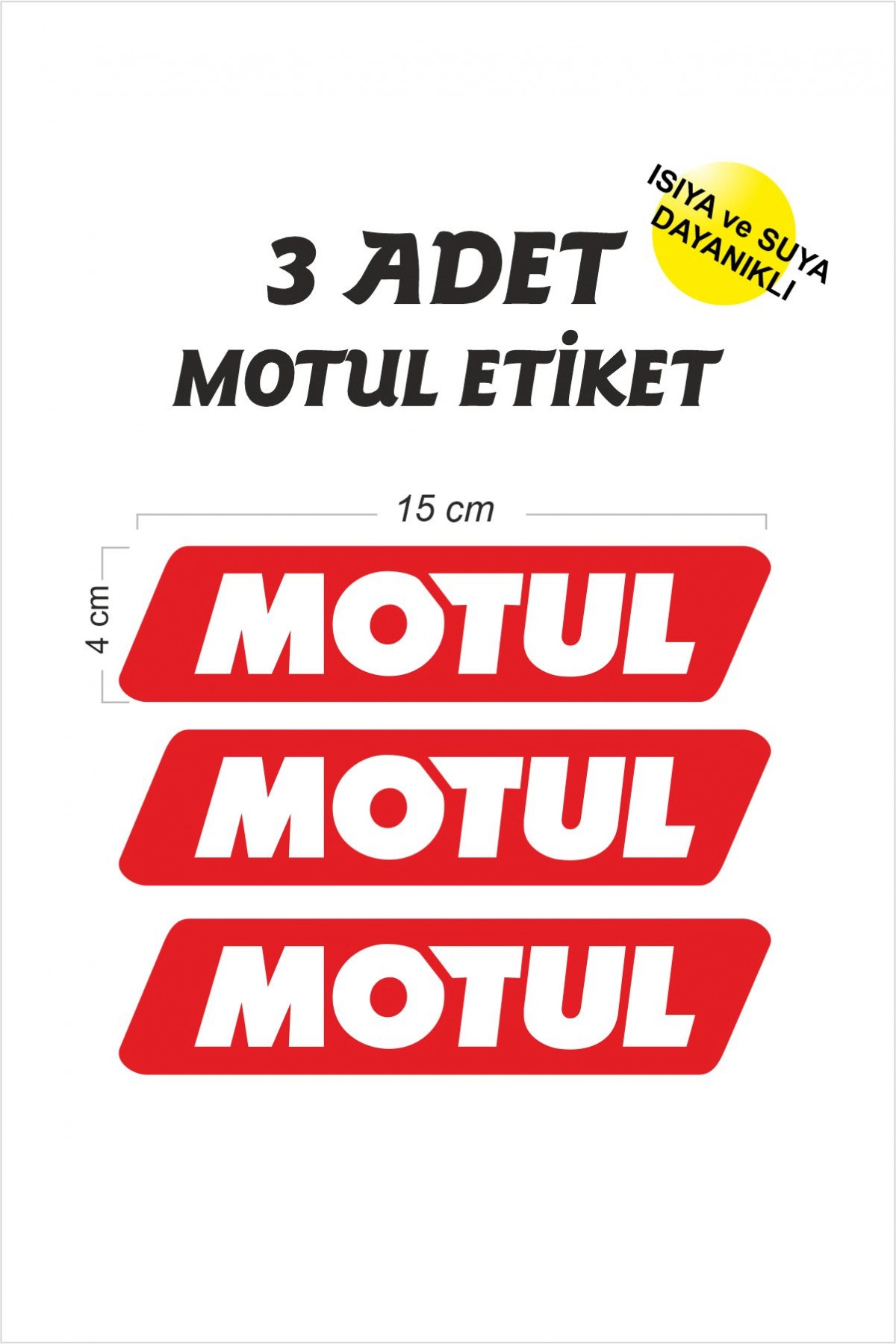 Motul Sticker 15x4 cm 3 Adet - Araba/Motosiklet Uyumlu, Su Geçirmez