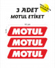 Motul Sticker 15x4 cm 3 Adet - Araba/Motosiklet Uyumlu, Su Geçirmez