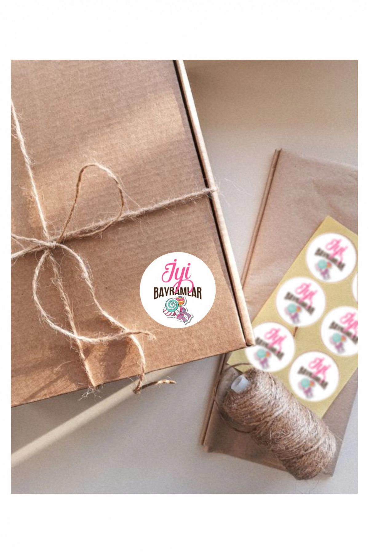 İyi Bayramlar Şeker 24 Adet Süsleme, Hediye, Paketleme Sticker - A5