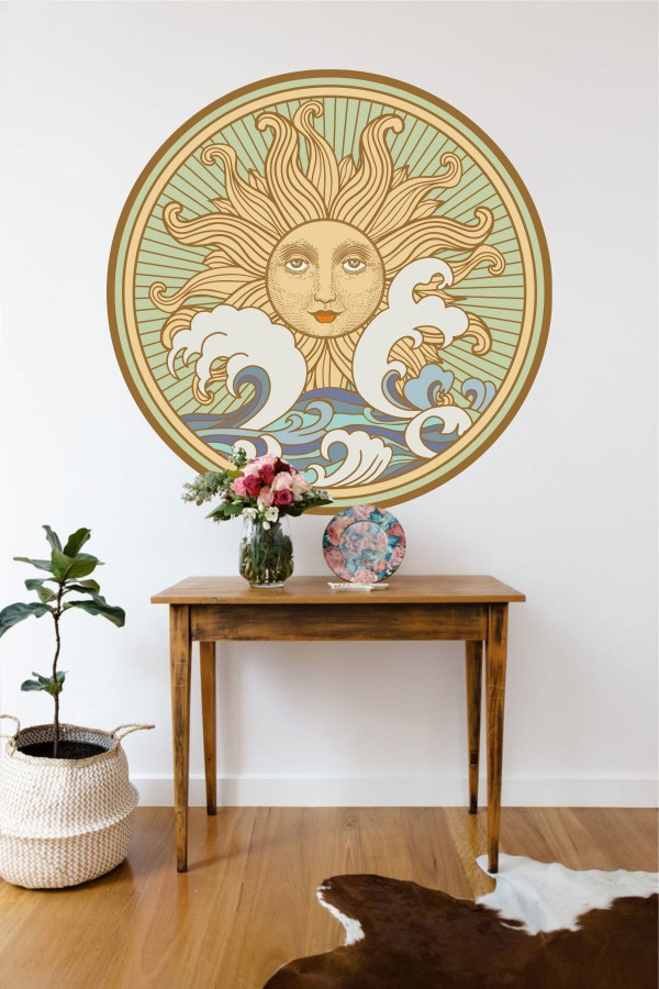 Sleepy Sun Bohem Duvar Stickerı Sleepy Sun Bohem Duvar Stickerı