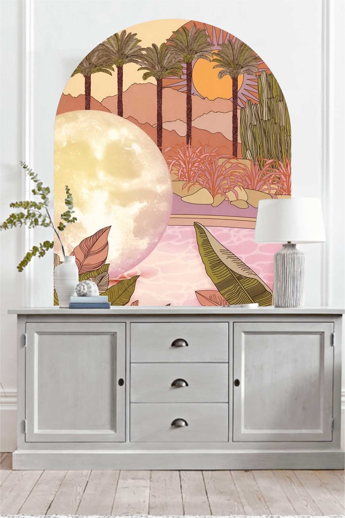 Summer Moon Bohem Arch Duvar Stickerı