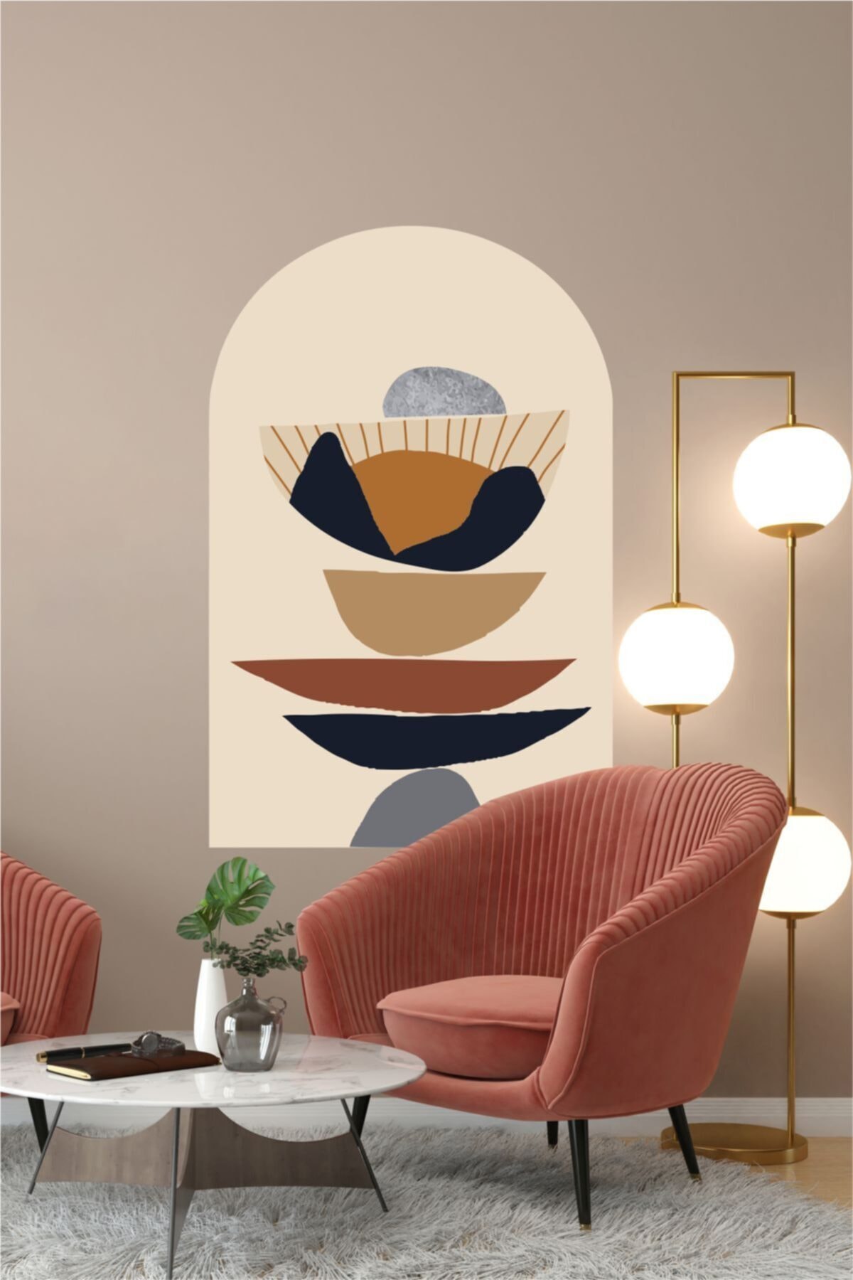 Şekilli Bohem Duvar Stickerı