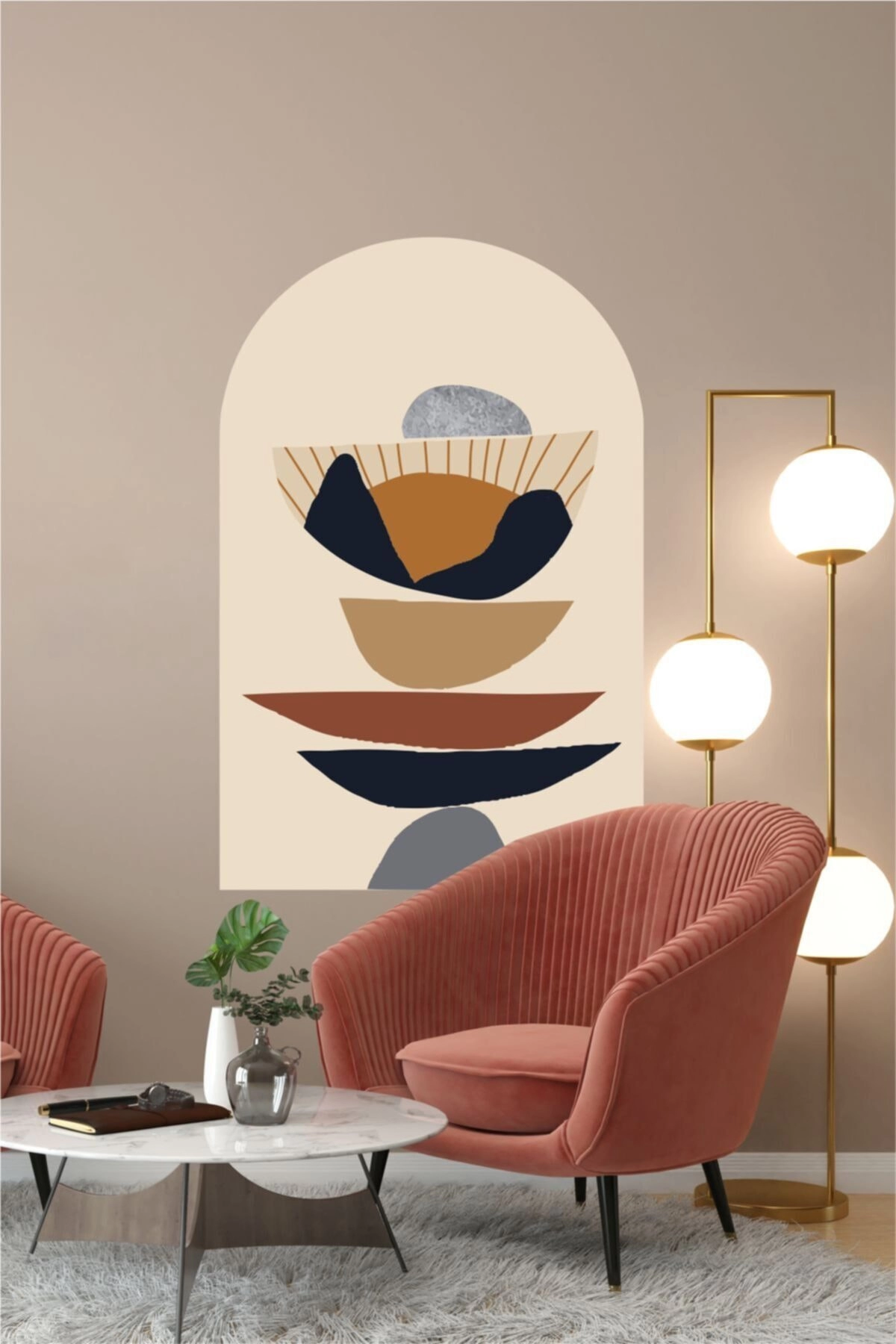 Şekilli Bohem Duvar Stickerı