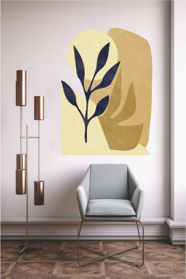 Absürt Yapraklı Bohem Duvar Sticker