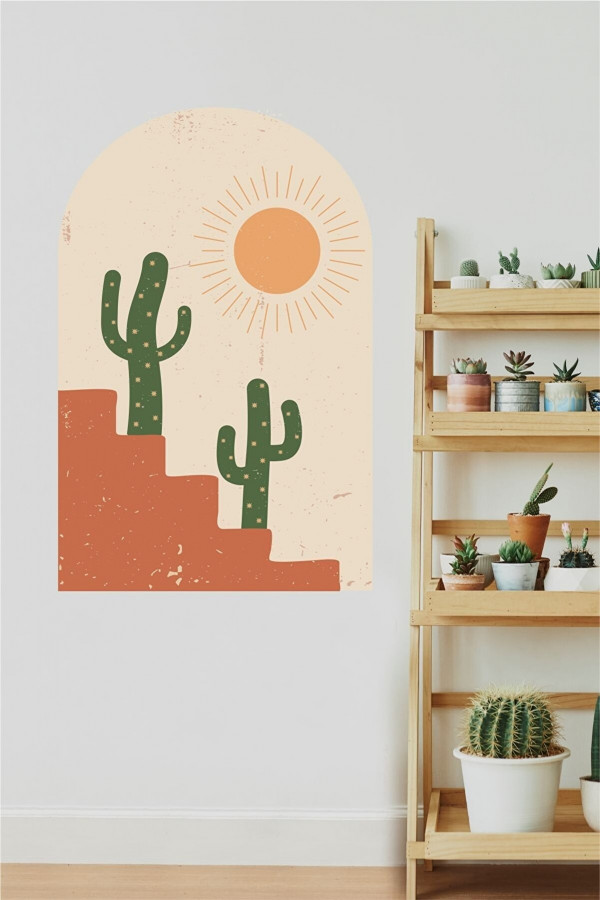 Desert Cactus Bohem Duvar Sticker Desert Cactus Bohem Duvar Sticker