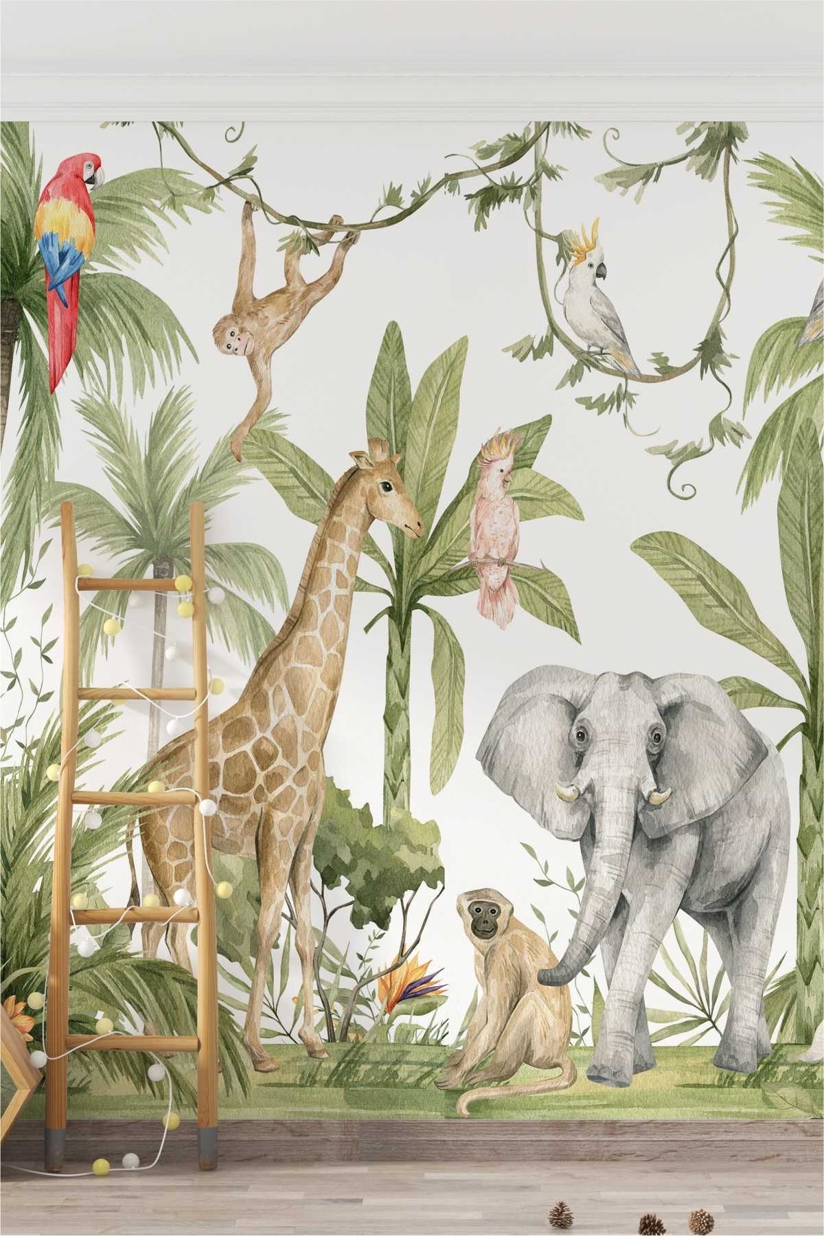 Jungle Animals Duvar Kaplama Folyosu