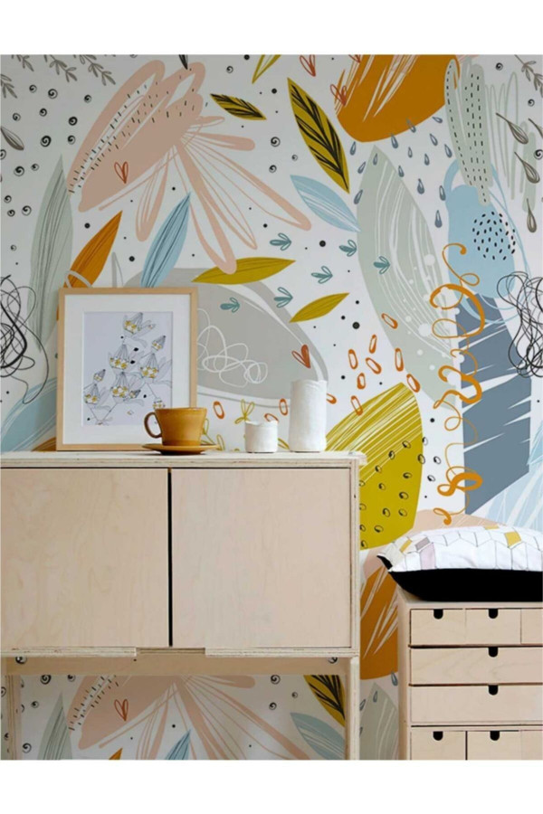 Soyut İskandinav Desenler Duvar Kaplama Folyosu Soyut İskandinav Desenler Duvar Kaplama Folyosu