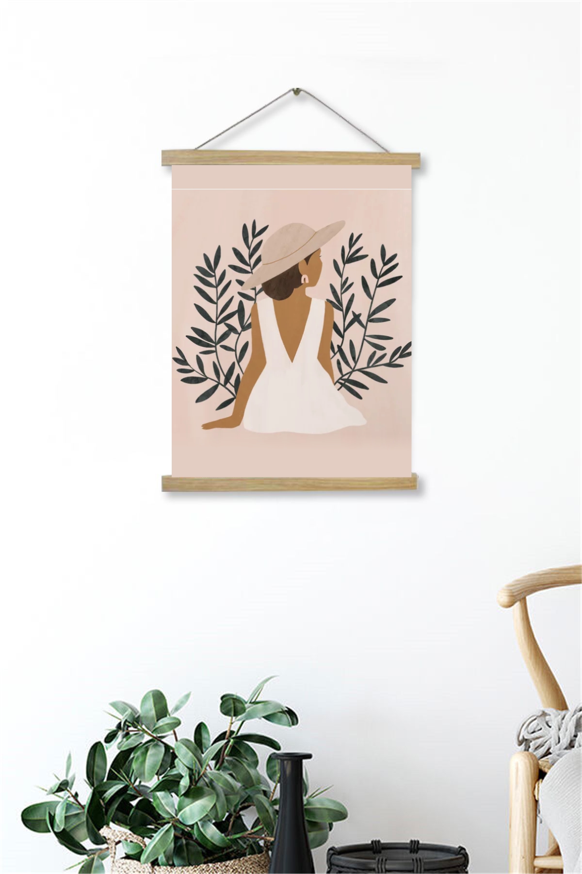 Flower Woman Askılı Kanvas Poster