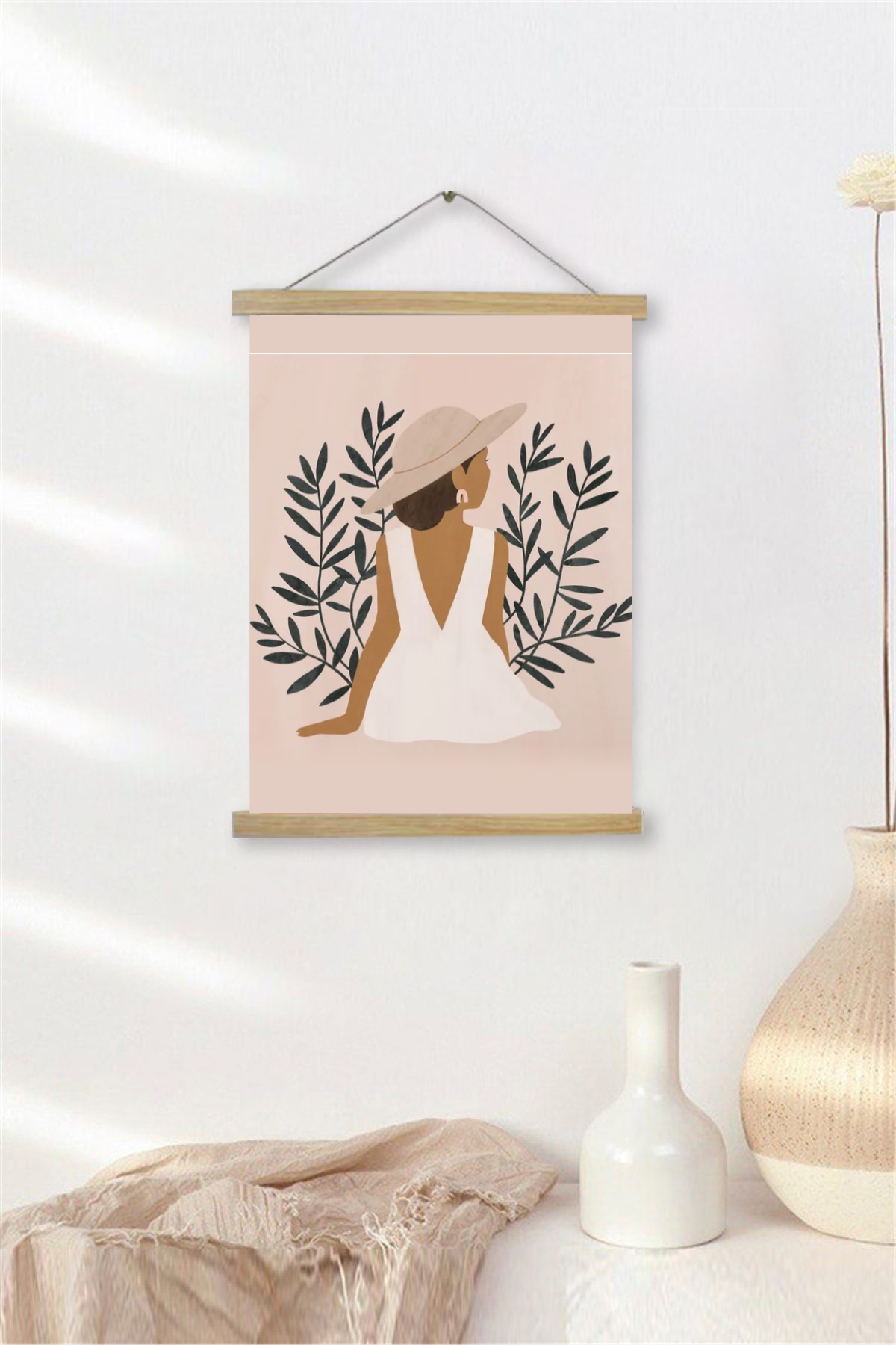 Flower Woman Askılı Kanvas Poster