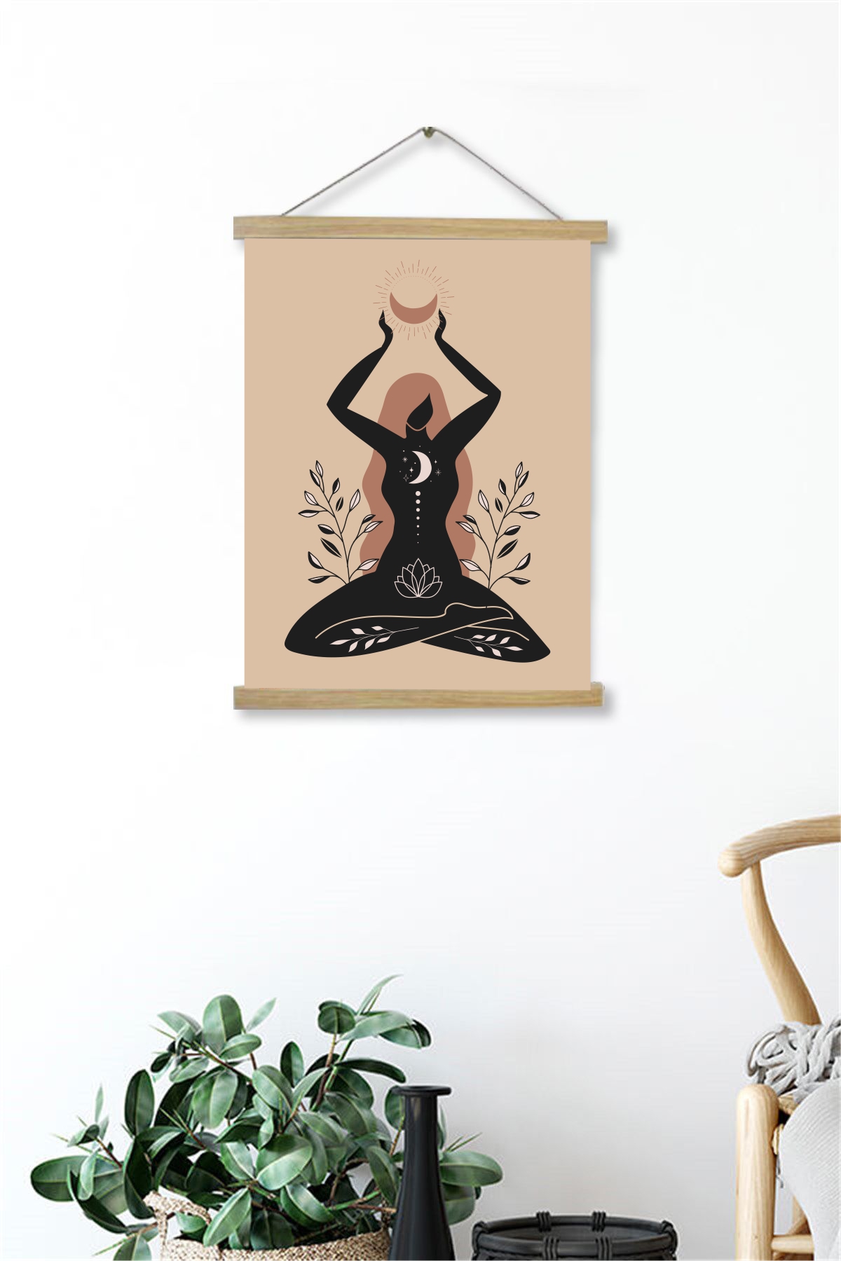 Kadın Bohem Askılı Kanvas Poster