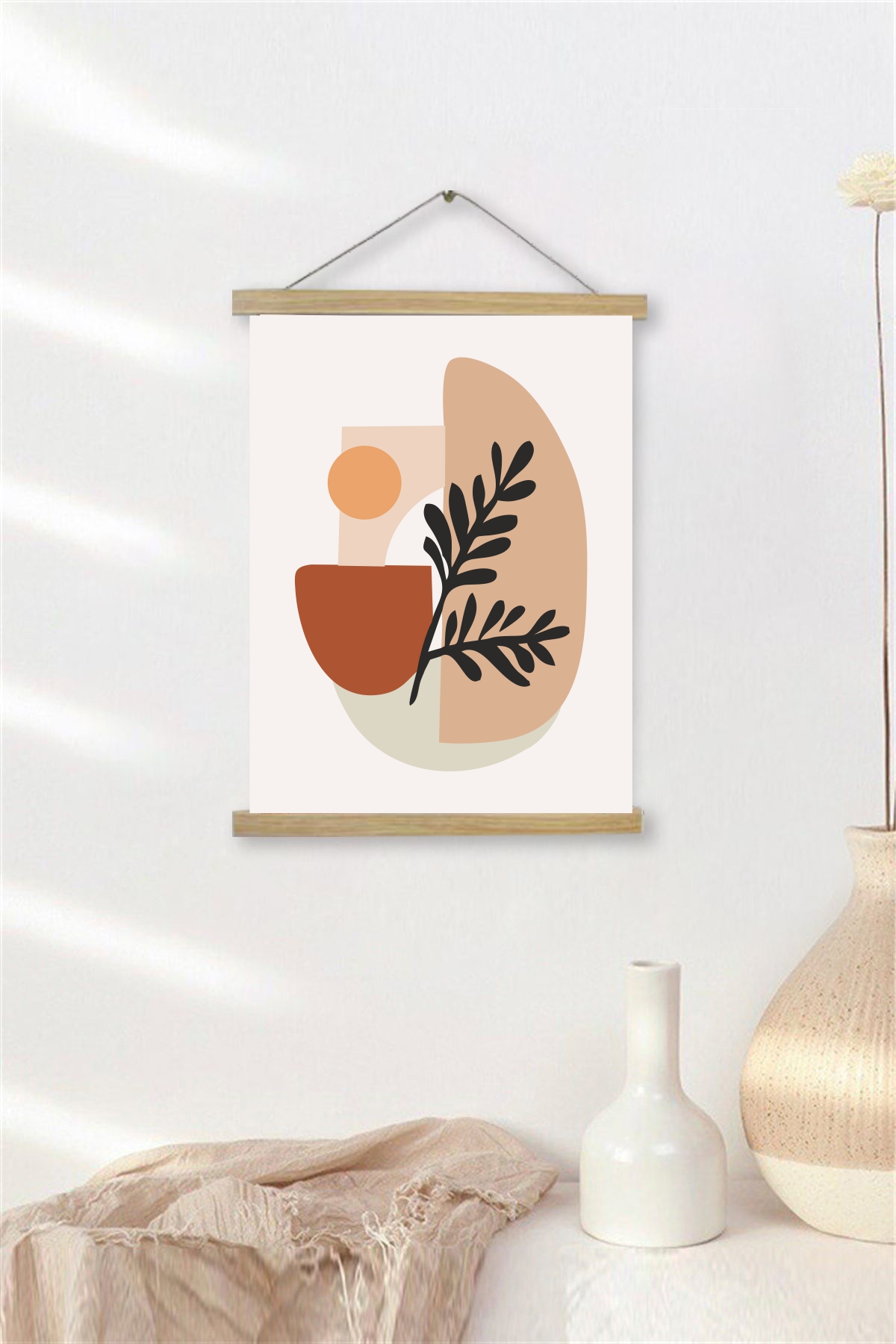 Soyut Sanat Askılı Kanvas Poster